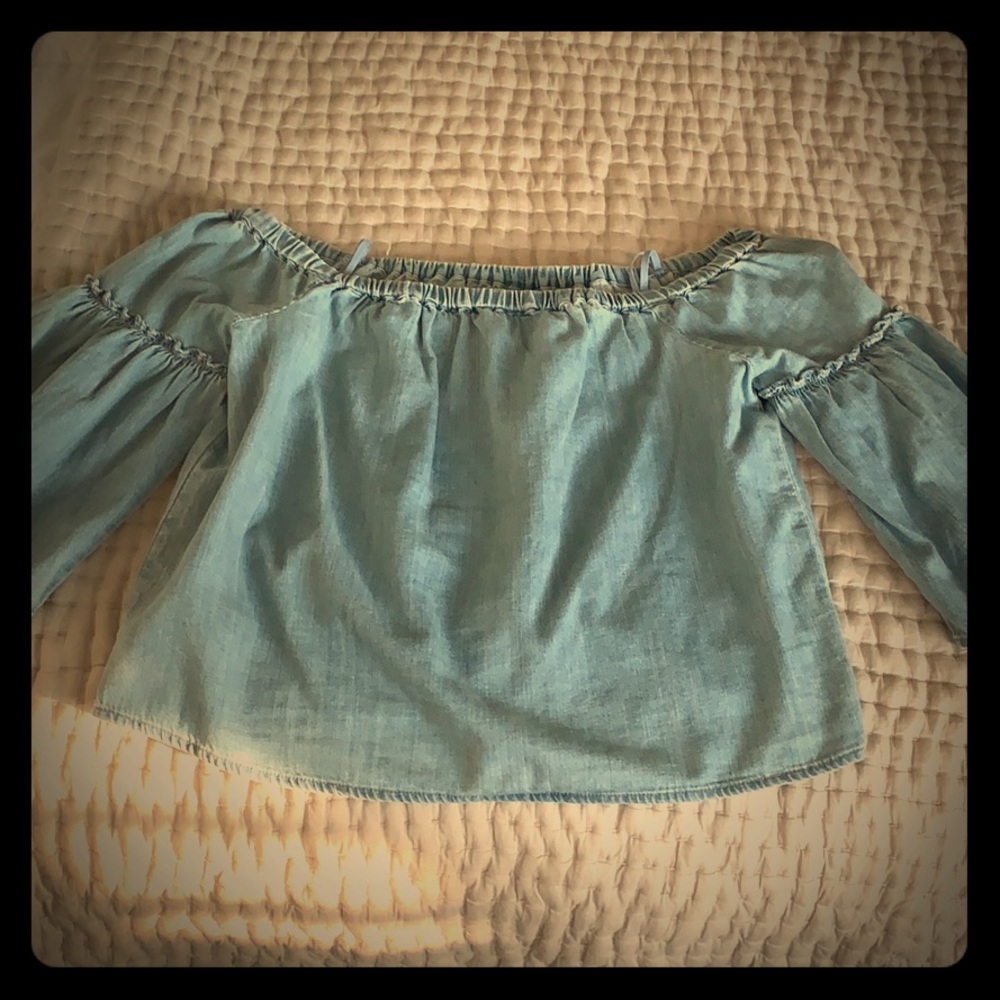 Chambray Off the shoulder Blouse